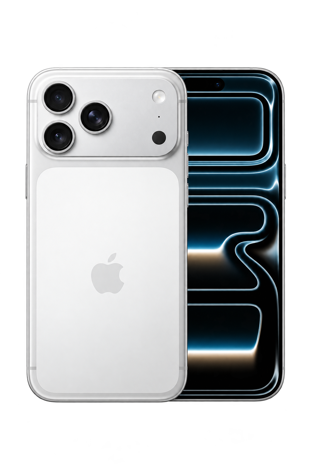 白色 iPhone 17 Pro Max 前后机身宣传图